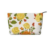 Peonía de Flor Amarilla,Neceser de Pana, Neceser de Maquillaje portátil, Neceser de Viaje