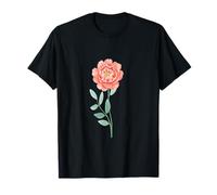 Peonía Floral Botánico Arte Ilustración Naturaleza Diseño Camiseta