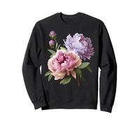 Peonía Flores Acuarela Lavanda Peonías Púrpura Peonía Rosa Sudadera