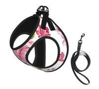 Peonías de Color Rosa Paja,Arnés para Mascotas, arnés Reflectante Ajustable para Perros,M