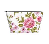 Peonías Rosa Paja, Bolsa de artículos de tocador Bolsa de Maquillaje Bolsa de cosméticos Bolsa de artículos de tocador de Viaje portátil