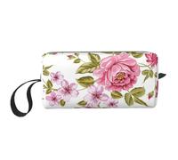 Peonías Rosa Paja, Bolsa de Maquillaje Bolsa de cosméticos Bolsa de artículos de tocador de Viaje portátil Bolsa de Maquillaje