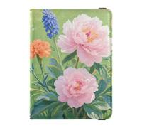Peonies in Garden - Funda de piel para pasaporte, impermeable, para dinero y tarjetas, para documentos de viaje familiares