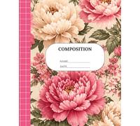 Peony Composition Notebook: College Ruled Floral Journal for School, Notes & Everyday Writing