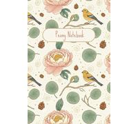 Peony Notebook: Vintage Peony Flower and Bird Pattern Lined Journal, 6x9 Aesthetic Botanical Diary for Women, Floral Stationery for Writing and Notes (110 Pages)