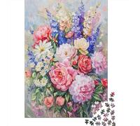 Peony Rose Rompecabezas para Adultos Vintage Floral Art 1000 Piezas Papel Reciclado para Adultos Rompecabezas para Adultos Juego Educativo Y Desafiante 52x38cm/1000pcs