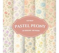 Peony Scrapbook Paper Pad for Card Making: 12 Soft Floral Garden Designs, 24 Double-Sided 8.5×8.5 Sheets - Premium Craft Paper for Handmade Cards & Scrapbooking