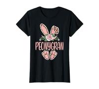 PEONYGRAN - Orejas de Conejo de Leopardo con diseño Floral de Pascua Camiseta