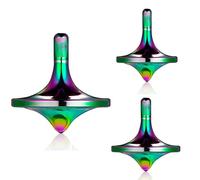 peonza giratoria de Acero Inoxidable, Juguetes EDC de giroscopio de Escritorio de precisión, Balance, Gira Suave, Bien Hecho, Largo Tiempo de rotación (3 PCS L+M+S/Iridiscente)