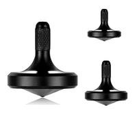 Peonza giratoria de Metal de precisión, Perfectamente equilibrada, Rotación Suave, Tiempo de rotación prolongado, Más de 10 Minutos fácilmente, Juguete EDC portátil (3 PCS L+M+S/Negro)
