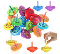 Peonza Madera, 25 Piezas Peonza, Colores Diferentes Trompos para Niños, Mini Peonzas Niños, Trompo Madera Adecuado para Cumpleaños Fiestas Festivales