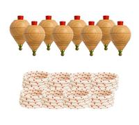 Peonza Madera para Niños, 8 Trompos y Cuerdas, Punta Redonda | Elaboración artesanal en España para juego tradicional, Varias Opciones de Packs