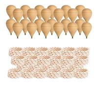 Peonza Madera para Niños, Pack de 24 Trompos y Cuerdas, Punta Redonda | Elaboración artesanal en España para juego tradicional, Varias Opciones de Packs