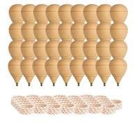 Peonza Madera para Niños, Pack de 36 Trompos y Cuerdas, Punta Redonda | Elaboración artesanal en España para juego tradicional, Varias Opciones de Packs