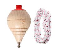 Peonzas niños de Madera clásica con Cuerda - Juego Manual para niños con Punta giratoria - Pack a Elegir 1/2/4/6/8/12/16/24 - Peonza clásica Madera - Trompo Spinners Perinola (1x Peonza)