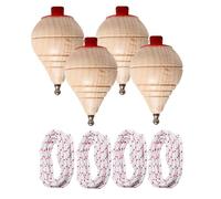 Peonzas niños de Madera clásica con Cuerda - Juego Manual para niños con Punta giratoria - Pack a Elegir 1/2/4/6/8/12/16/24 - Peonza clásica Madera - Trompo Spinners Perinola (4 peonzas)