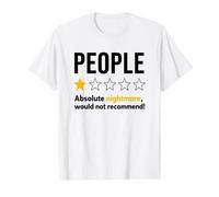 People One Star Absolute Nightmare Would Not Recommend Camiseta gráfica económica, Hombre, Blanco, M