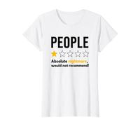 People One Star Absolute Nightmare Would Not Recommend Camiseta gráfica económica, Mujer, Blanco, XL