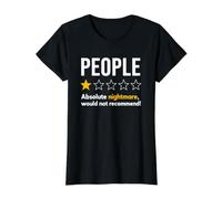 People One Star Rating Absolute Nightmare Graphic T-Shirt Camiseta gráfica económica, Mujer, Negro, M