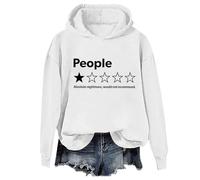People One Star Rating - Sudadera con capucha divertida Sarcasm Absolute Nightmare Would Not Recomendar, camiseta unisex, blanco, S