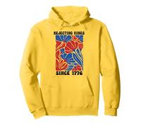People Rejecting Kings Since 1776 Floral No Kings in America Sudadera con Capucha