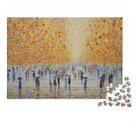 People with Umbrellas, in A Colourful Polka-Dot Pattern 1000 Piezas Rompecabezas para Adultos para Amantes O Amigos Imposable 52x38cm/1000pcs