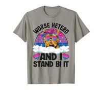 Peor Hetero Y Yo Soy Bi It Cat Bisexual Bandera Bi Orgullo Camiseta