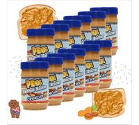 PEO's 12 x 510 g de mantequilla de cacahuete crujiente | Mantequilla natural de cacahuete tostada | delicioso cacahuete con sabor completo | Paquete de 12 unidades