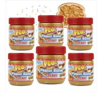 PEO's 6 x 340 g de mantequilla de cacahuete cremosa, mantequilla de cacahuete natural de granos de cacahuete tostados, deliciosa pasta de maní con sabor completo