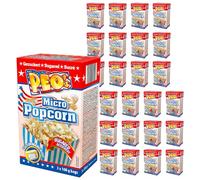 Peo's Palomitas de maíz para microondas, azucaradas, paquete de 72, 24 cajas con 3 paquetes de 100 g de contenido, palomitas de maíz para carnaval, fiestas, noches de cine