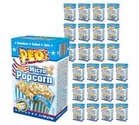 Peo's Palomitas de maíz para microondas, saladas/saladas, paquete de 72, 24 cajas con 3 x 100 g de contenido, palomitas de maíz dulces para carnaval, fiestas, noches de cine..