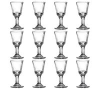 Peosaard 12 Mini Vasos de chupito, Mini Copas de Vino Transparentes de 10 ml con Base, Vasos de Vidrio pequeños para Vino, Tequila, Whisky, licores, de Vidrio pequeños
