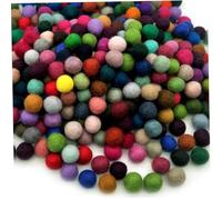 Peosaard Bolas de Lana, Bolas de Fieltro de Lana, 100 Uds. De Fieltro de 0, 8 Pulgadas para Manualidades, Pompones Multicolores, Bricolaje para Manualidades, y Guirnalda, para