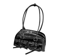 Peosaard Bolsa de aceite de pie, lindo bolso de arco estético en la bolsa de hombro japonés con bolso de de cuero y2k, bolsos mini bolsos lindos hombro para mujeres negras, japonesas