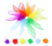 Peosaard Bufandas de malabarismo, Bufandas sensoriales 12 Piezas de malabarismo 60 x 60 cm Gimnasia Danza Cuadrado Rendimiento Toallas sensoriales para guardería Espectáculo Infantil, Juguetes