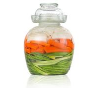 Peosaard Contenedores de Kimchi, contenedor de encurtido 2.5 l Frasco de fermentación de Grado alimenticio contenedores Tradicionales de Kimchi con tazón
