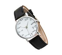 Peosaard Cuarzo Ratio de Cuarzo Fórmula Matemáticas Madreras Munda de Cuero Hombres de Moda Reloj Black White, Reloj de Estudiante