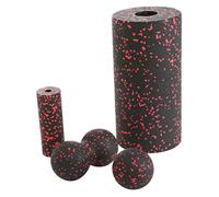 Peosaard Foam Fascia Roller Juego de Fitness Bolas de Masaje de Yoga Kit de Masaje Muscular de Espuma Hueca Kit 4pcs Rojo, Bola de Masaje de maní