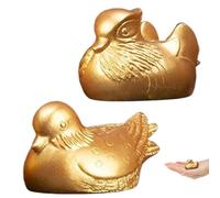 Peosaard Patos mandarines Feng Shui, 2 Piezas Patos mandarines Feng Shui Figura Decorativa de Pato Dorado Chino Yuan Yang para el día de San Valentín, Boda, hogar, Estatua de Pato
