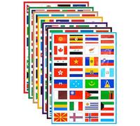 Peosaard Pegatinas de país, 196 calcomanías impermeables de la bandera del mundo, autoadhesivas, 1.8 x 1.2 pulgadas, PVC, rectangulares, para exteriores, tema de bandera, álbum de recortes
