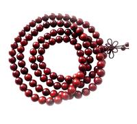 Peosaard Pulsera de cuentas, 1 pieza de cuentas Mala 108, collar de de oración budista de madera de 8 mm, pulsera elástica con, pulseras masculinas lisas para meditación de yoga, Mala
