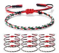 Peosaard Pulsera Palestina 10 Piezas Pulsera Palestina Libre Tamaño Tejida Ajustable Pulseras Trenzadas para Hombres, Mujeres, para Mujeres