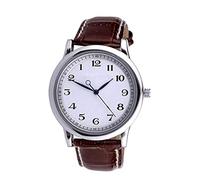 Peosaard Relojes para Hombres, Relojes de Moda Reloj inverso para Hombres Reloj de Pulsera con Parte Trasera de Cuarzo para niños Correa de Cuero en Sentido Antihorario Impermeable Anti Negro, de
