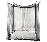 Peosaard Toldo para Cama, mosquitera, Dosel para Cama, Cortina de Red Cuadrada Colgante de Cuatro Puertas con Kit para Colgar, fácil instalación, Negro, Red