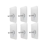 Peosaard Tornillo Adhesivo de Pared, Ganchos de Tornillo autoadhesivos, Transparente, sin perforación, Adhesivo para uñas montado en la Pared, 16 mm, 6 Piezas, Gancho de Tornillos Transparente