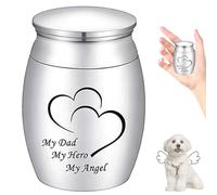 Peosaard Urnas para entierro, Mini urnas para Cenizas, pequeño Recuerdo para Cenizas de papá, 1, 6 Pulgadas, pequeño para Adultos, Acero Inoxidable, Funeral, mi papá, mi ángel, cremación