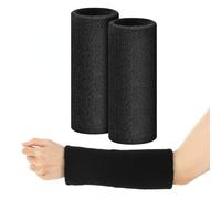 PEOVLVN 2 muñequeras para sudar, 21 cm de largo, bandas elásticas de algodón para hombres y mujeres, fútbol, tenis, baloncesto, entrenamiento, pérdida de peso