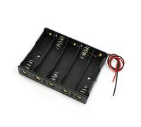 Peowuieu 5 X Caja Sostenedor De La Ranura De 1,5 V AA Caja De Bateria Alambre Negro