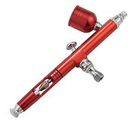 Peowuieu Herramienta De AerÓGrafo AlimentaciÓN De Gravedad De Doble AcciÓN 0.3Mm Rociar De Boquilla AerÓGrafo Herramienta Del Tatuaje De Pintura Del Arte Del Clavo Con Paja De Llave Rojo