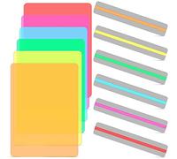 Peowuieu Juego de 12 tiras de lectura de colores, superposiciones de dislexia, corrección de geles, filtros de iluminación, marcadores de plástico